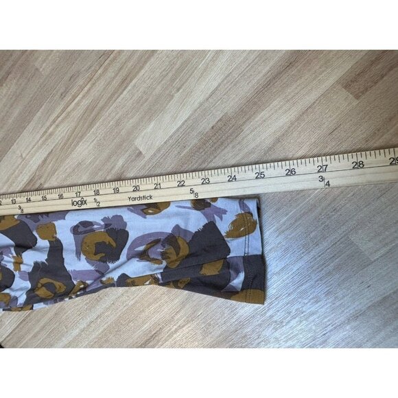 LOGO Lori Goldstein Sz M Fall Colors Print Stretch Jersey Cardigan Top Pockets - Picture 14 of 16